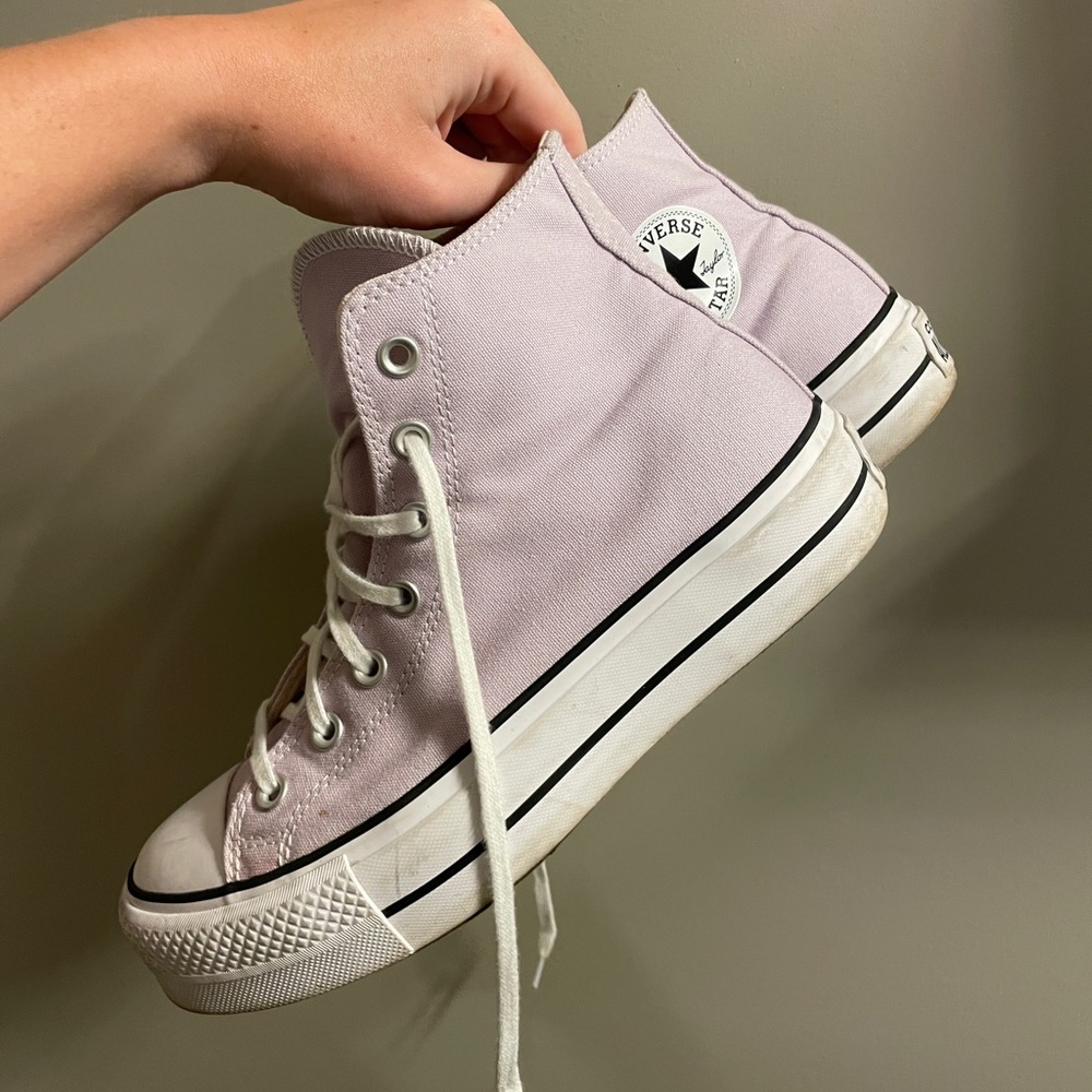 Lilac/lavender platform high top converse